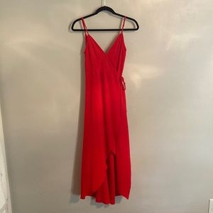 Show me your Mumu Red Wrap midi dress